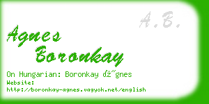 agnes boronkay business card